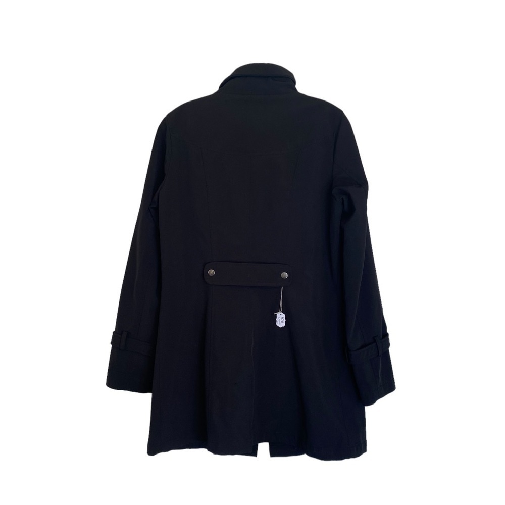 Kristen Blake Black Coat High Collar Zip Front Fall Winter Outerwear Women M HSH - Picture 9 of 16